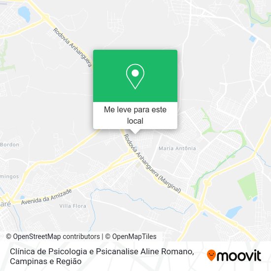 Clínica de Psicologia e Psicanalise Aline Romano mapa