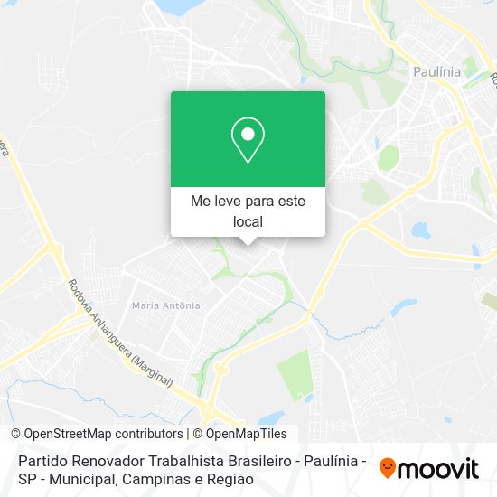 Partido Renovador Trabalhista Brasileiro - Paulínia - SP - Municipal mapa