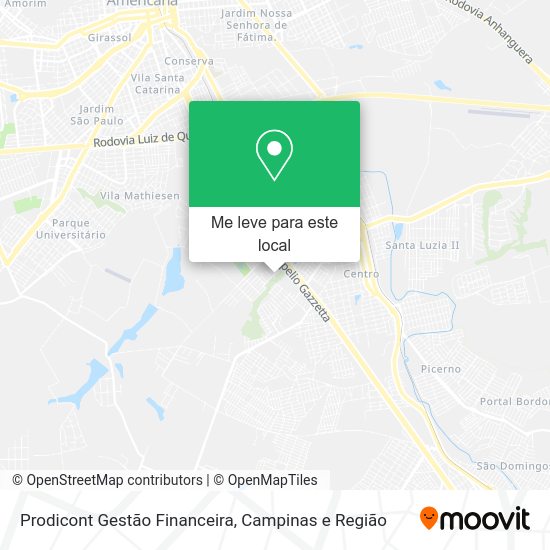 Prodicont Gestão Financeira mapa