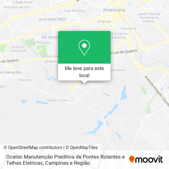 Ocatec Manutenção Preditiva de Pontes Rolantes e Talhas Eletricas mapa