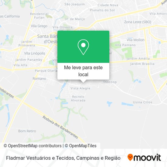 Fladmar Vestuários e Tecidos mapa