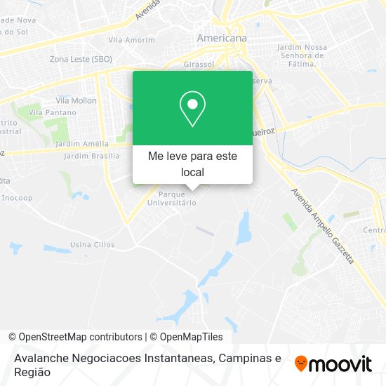 Avalanche Negociacoes Instantaneas mapa