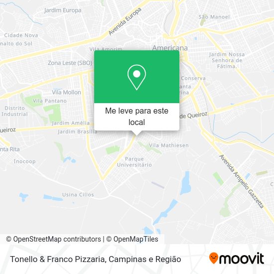 Tonello & Franco Pizzaria mapa