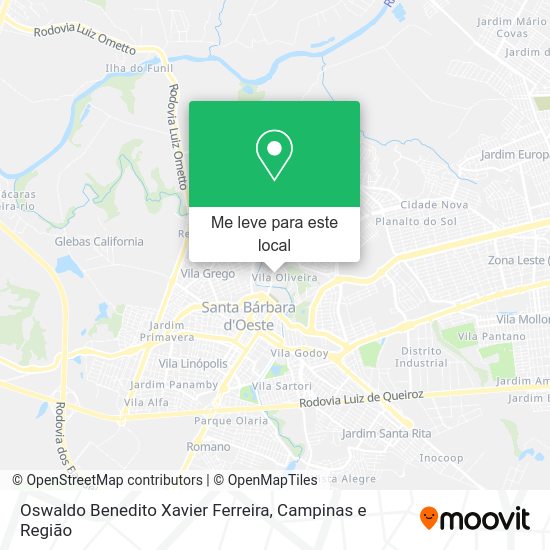 Oswaldo Benedito Xavier Ferreira mapa