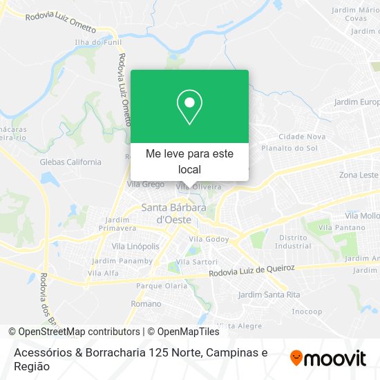 Acessórios & Borracharia 125 Norte mapa