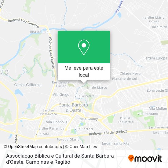 Associação Biblica e Cultural de Santa Barbara d'Oeste mapa