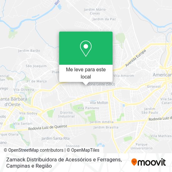 Zamack Distribuidora de Acessórios e Ferragens mapa