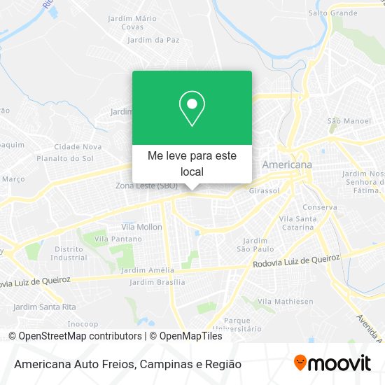 Americana Auto Freios mapa