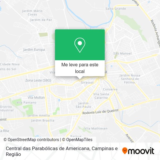 Central das Parabólicas de Americana mapa