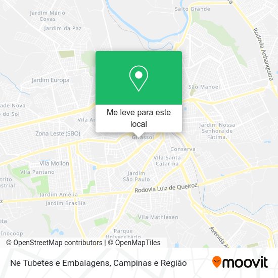 Ne Tubetes e Embalagens mapa