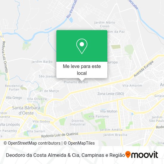 Deodoro da Costa Almeida & Cia mapa