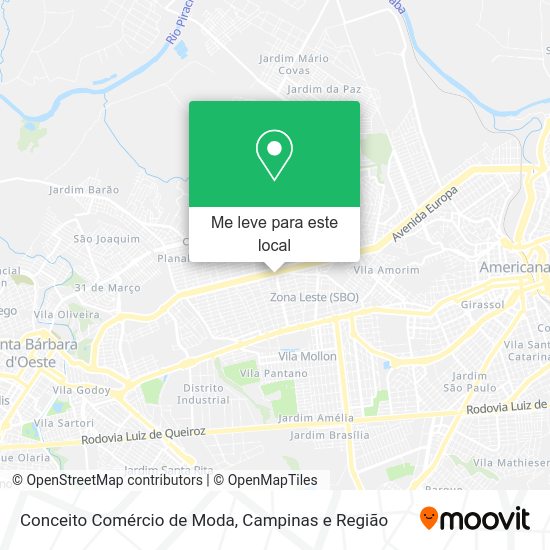 Conceito Comércio de Moda mapa