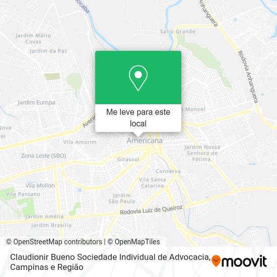 Claudionir Bueno Sociedade Individual de Advocacia mapa