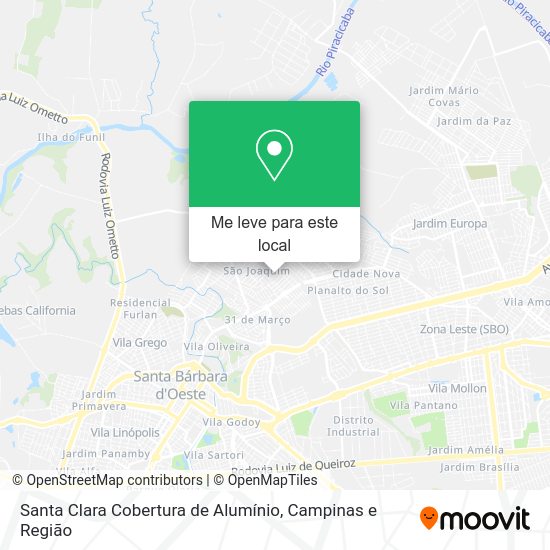 Santa Clara Cobertura de Alumínio mapa