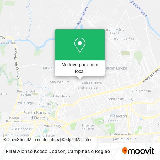 Filial Alonso Keese Dodson mapa