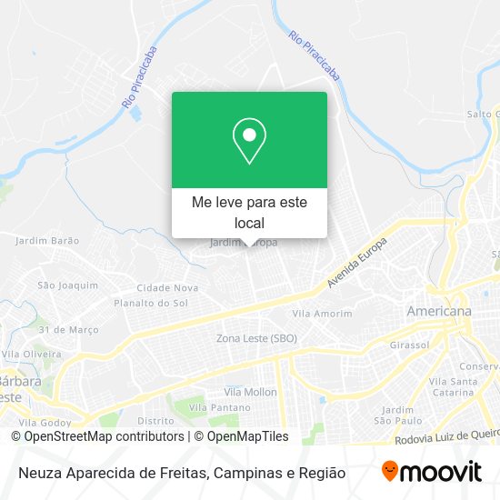 Neuza Aparecida de Freitas mapa
