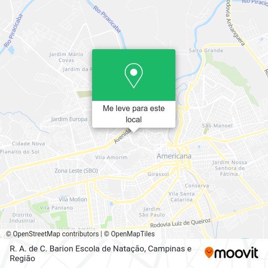 R. A. de C. Barion Escola de Natação mapa
