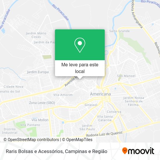 Raris Bolsas e Acessórios mapa