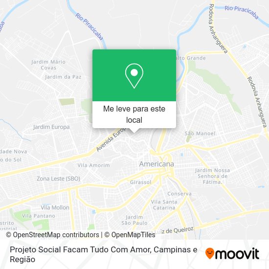 Projeto Social Facam Tudo Com Amor mapa