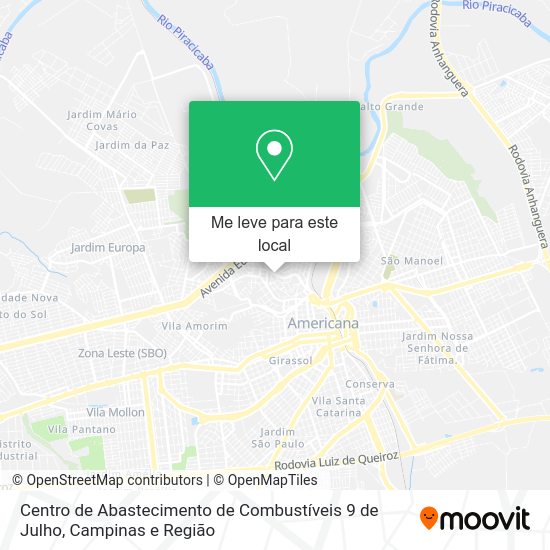 Centro de Abastecimento de Combustíveis 9 de Julho mapa