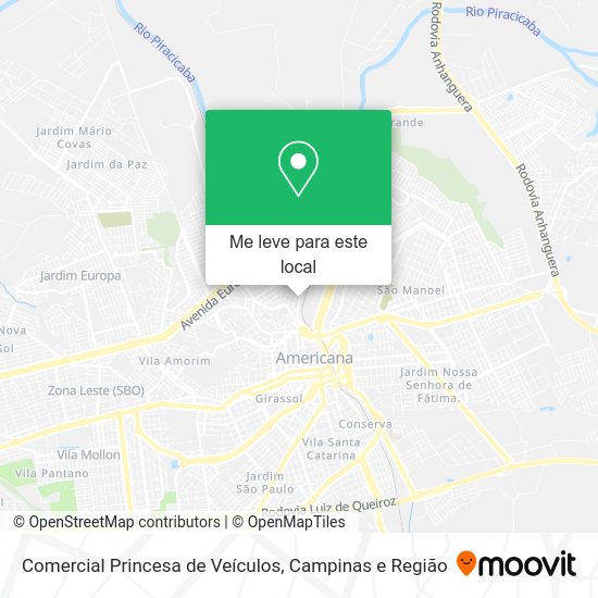 Comercial Princesa de Veículos mapa