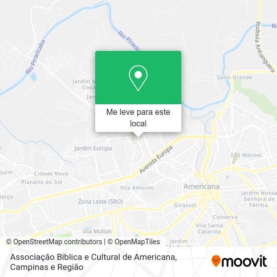 Associação Biblica e Cultural de Americana mapa