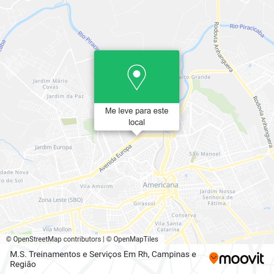 M.S. Treinamentos e Serviços Em Rh mapa