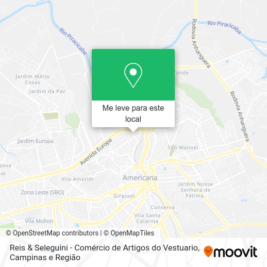 Reis & Seleguini - Comércio de Artigos do Vestuario mapa