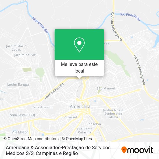 Americana & Associados-Prestação de Servicos Medicos S / S mapa