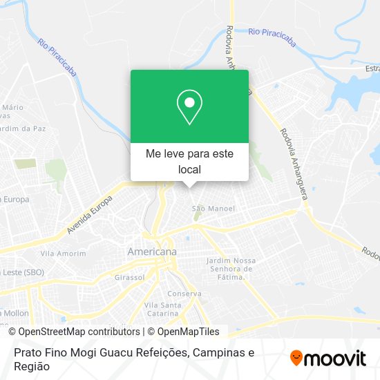 Prato Fino Mogi Guacu Refeições mapa