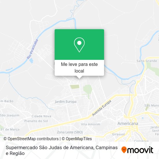 Supermercado São Judas de Americana mapa