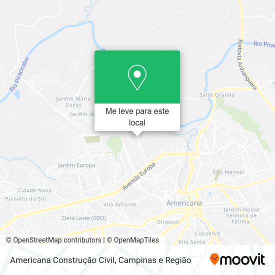 Americana Construção Civil mapa