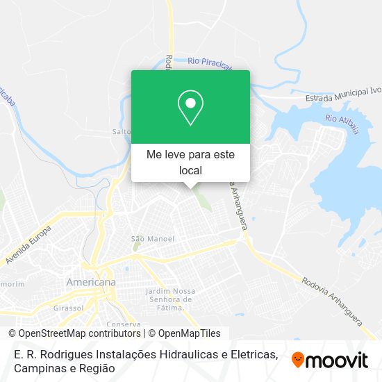 E. R. Rodrigues Instalações Hidraulicas e Eletricas mapa