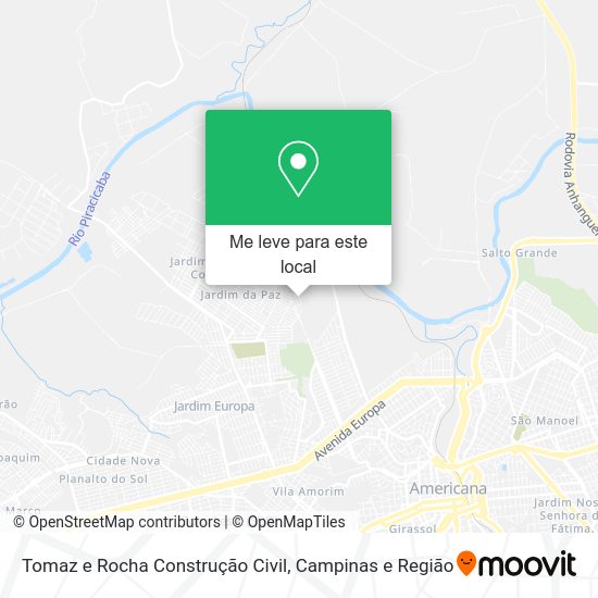 Tomaz e Rocha Construção Civil mapa