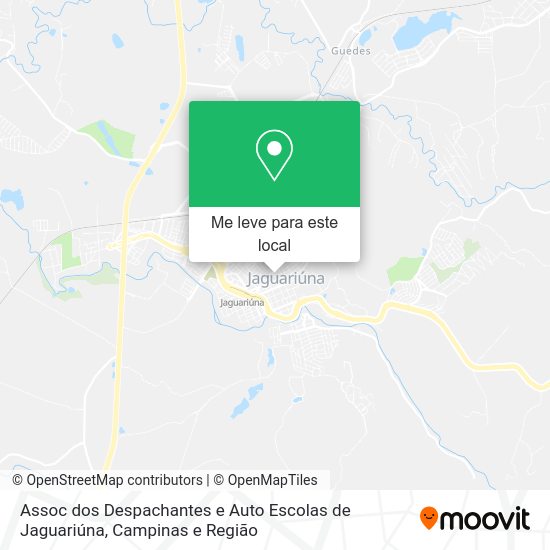 Assoc dos Despachantes e Auto Escolas de Jaguariúna mapa