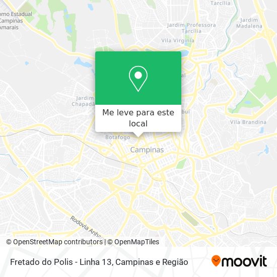 Fretado do Polis - Linha 13 mapa