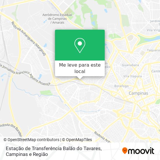 Estação de Transferência Balão do Tavares mapa