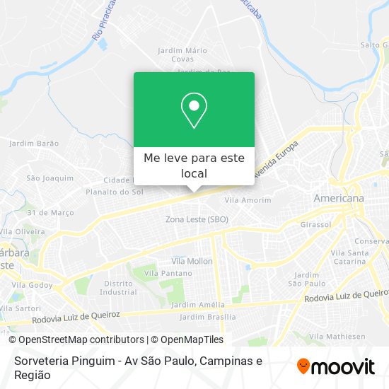 Sorveteria Pinguim - Av São Paulo mapa