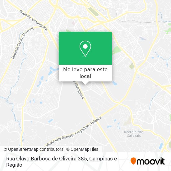 Rua Olavo Barbosa de Oliveira 385 mapa