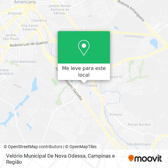 Velório Municipal De Nova Odessa mapa