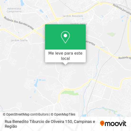 Rua Benedito Tiburcio de Oliveira 150 mapa