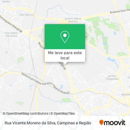 Rua Vicente Moreno da Silva mapa