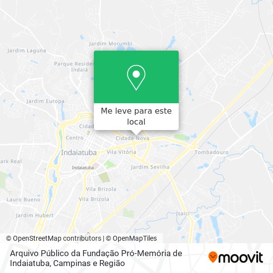 Arquivo Público da Fundação Pró-Memória de Indaiatuba mapa