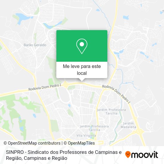 SINPRO - Sindicato dos Professores de Campinas e Região mapa