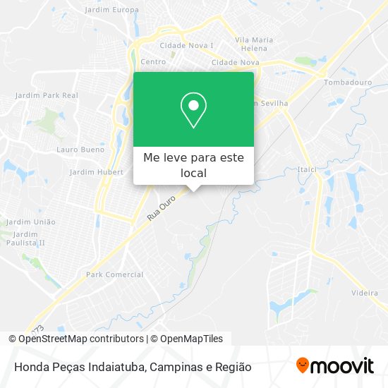 Honda Peças Indaiatuba mapa