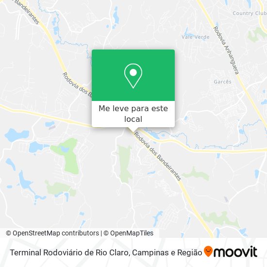 Terminal Rodoviário de Rio Claro mapa