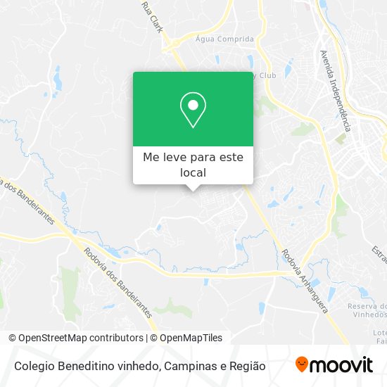 Colegio Beneditino vinhedo mapa
