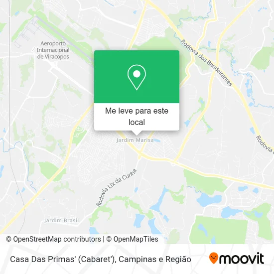 Como chegar até Casa Das Primas' (Cabaret') em Campinas de ônibus?
