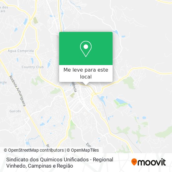 Sindicato dos Químicos Unificados - Regional Vinhedo mapa