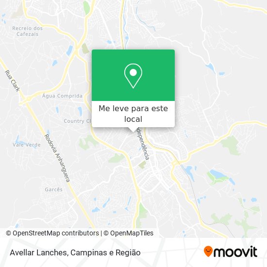 Avellar Lanches mapa